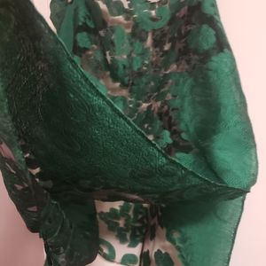 Green Brocade Scarf